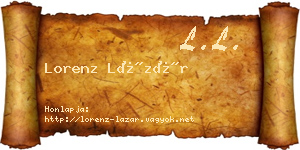 Lorenz Lázár névjegykártya